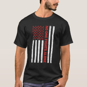 Camiseta Sinalizador Dos Eua Nenhum Corpo Luta Sozinho A Co