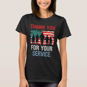 Camiseta Sinalizador Dos Eua Obrigado Pelo Seu Serviço - Me