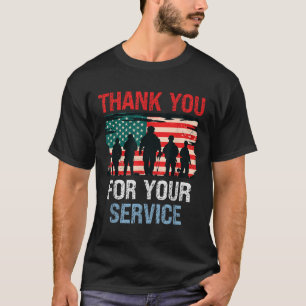 Camiseta Sinalizador Dos Eua Obrigado Pelo Seu Serviço - Me