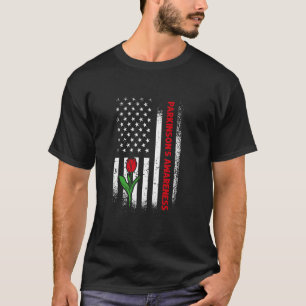 Camiseta Sinalizador dos EUA Red Tulip Parkinson Consciênci
