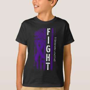 Camiseta Sinalizador Dos Eua Roxo Fúria Roxa Luta Contra A