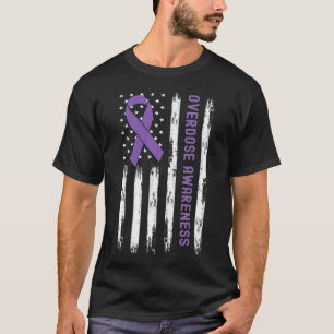 Camiseta Sinalizador Dos Eua Sensibilização Para A Sobredos