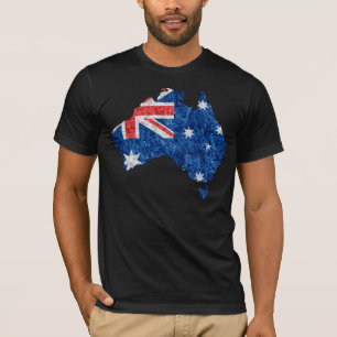 Camiseta Sinalizador e Mapa da Austrália
