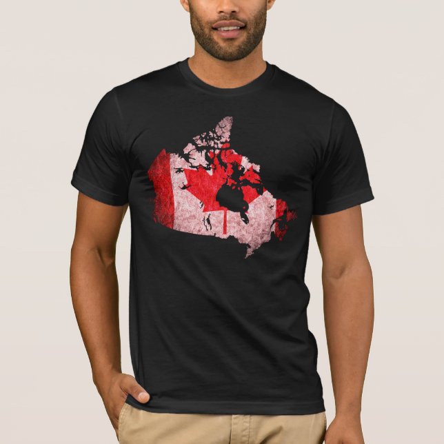 Camiseta Sinalizador e Mapa do Canadá (Frente)