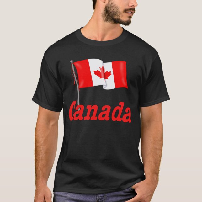 Camiseta Sinalizador e texto canadenses (Frente)