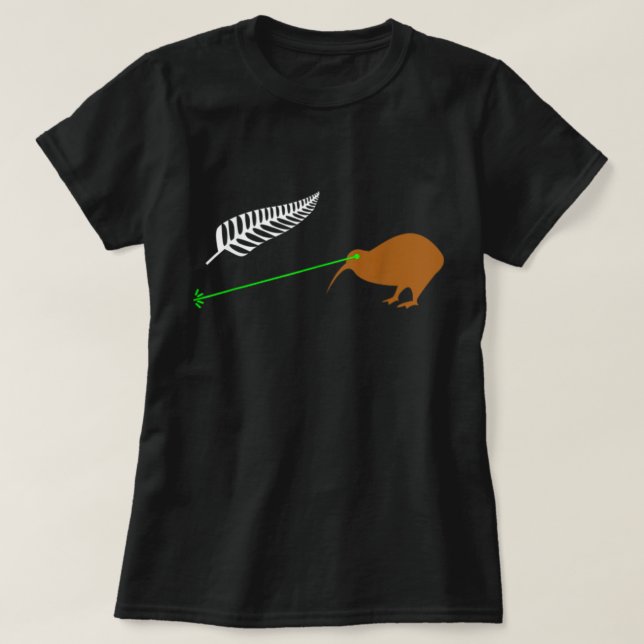Camiseta Sinalizador Engraçado Laser Kiwi - Nova Zelândia P (Frente do Design)