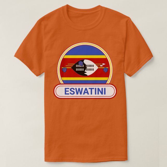 Camiseta Sinalizador Eswatini - Crachá Eswatini (Frente do Design)