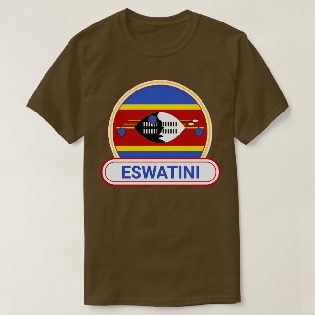 Camiseta Sinalizador Eswatini - Crachá Eswatini (Frente do Design)