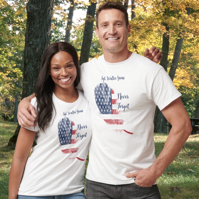 Camiseta Sinalizador Feather USA Nunca Esqueça A Lembrança  (Criador carregado)