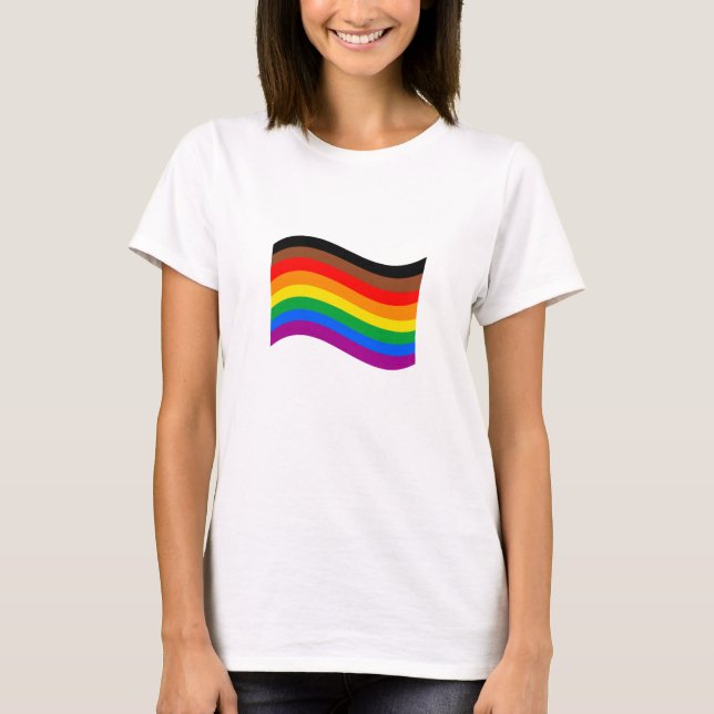 Camiseta Sinalizador Filial de Onda do Orgulho Arco-Íris (Frente)