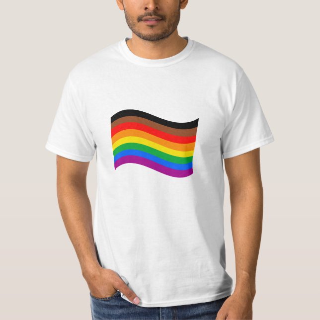Camiseta Sinalizador Filial de Onda do Orgulho Arco-Íris (Frente)