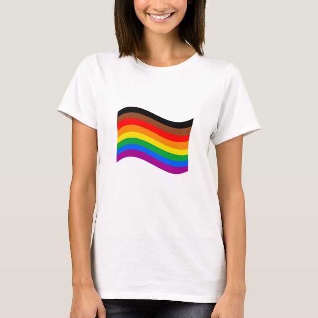 Camiseta Sinalizador Filial de Onda do Orgulho Arco-Íris (Frente)