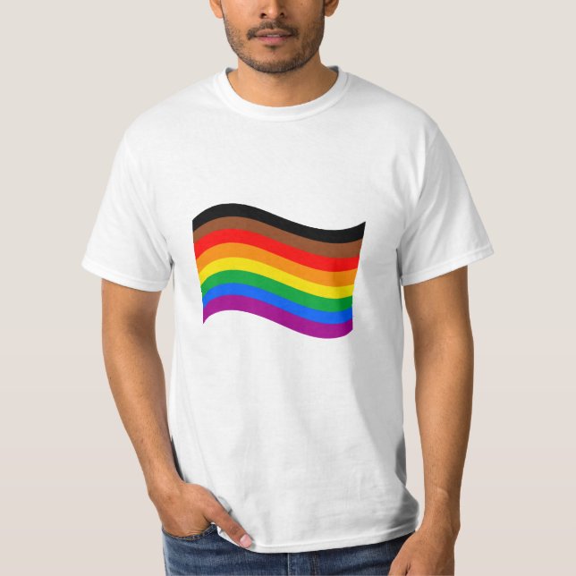 Camiseta Sinalizador Filial de Onda do Orgulho Arco-Íris (Frente)