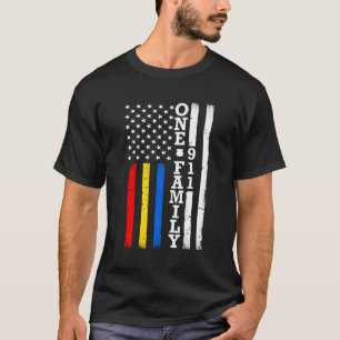 Camiseta Sinalizador Fino Vermelho Dourado Linha Azul