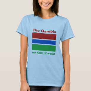 Camiseta Sinalizador Gâmbia + Mapa + T-Shirt de Texto