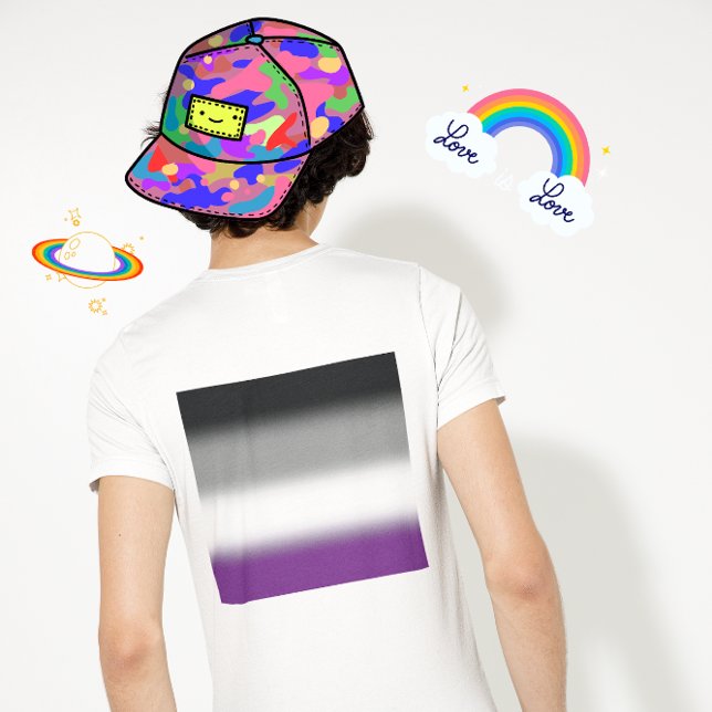 Camiseta Sinalizador Gradual do Orgulho Asexual - Sinalizad (Criador carregado)