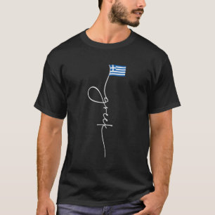 Camiseta Sinalizador Grego de Assinatura de grécia