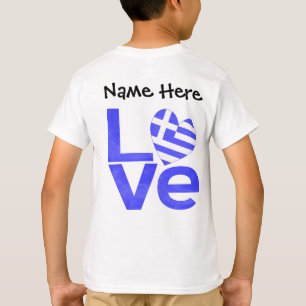 Camiseta Sinalizador grego Heart LOVE com seu nome