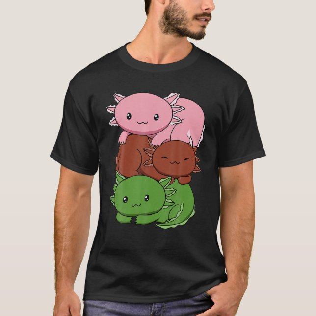 Camiseta Sinalizador Gynesexual Axolotl Pile Kawaii Gynesex (Frente)