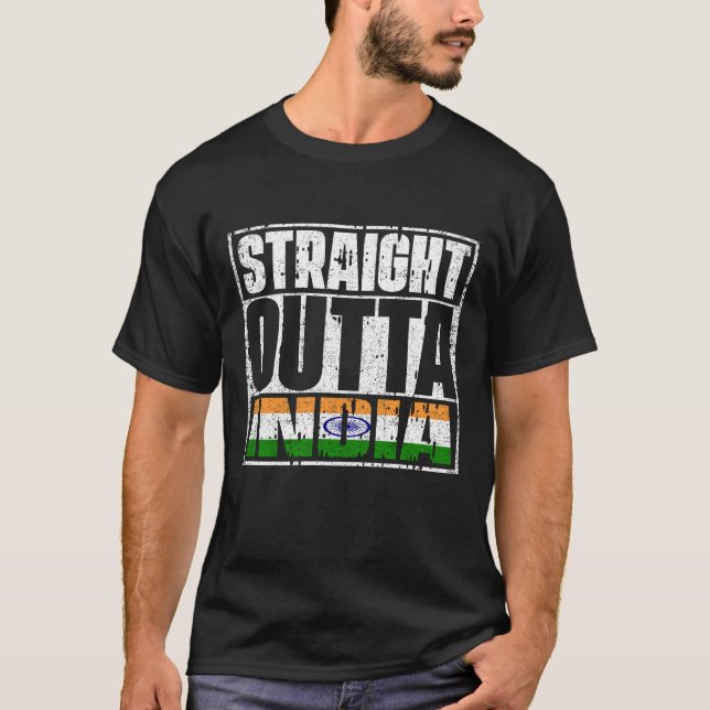 Camiseta Sinalizador hetero fora da Índia (Frente)