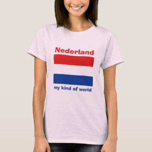 Camiseta Sinalizador Holandês + Mapa + Texto T-Shirt