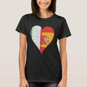 Camiseta Sinalizador italiano espanhol Heart