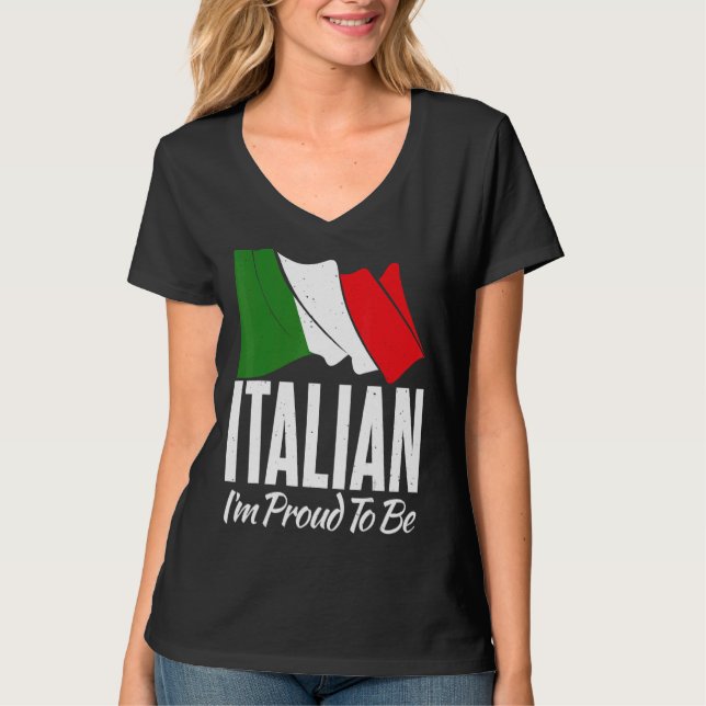Camiseta Sinalizador Italiano Im Orgulhoso De Ser Italiano (Frente)