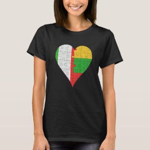Camiseta Sinalizador italiano lituano Heart