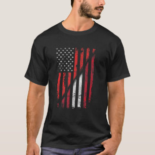 Camiseta Sinalizador Letão Americano Estilo Retroativo Usa