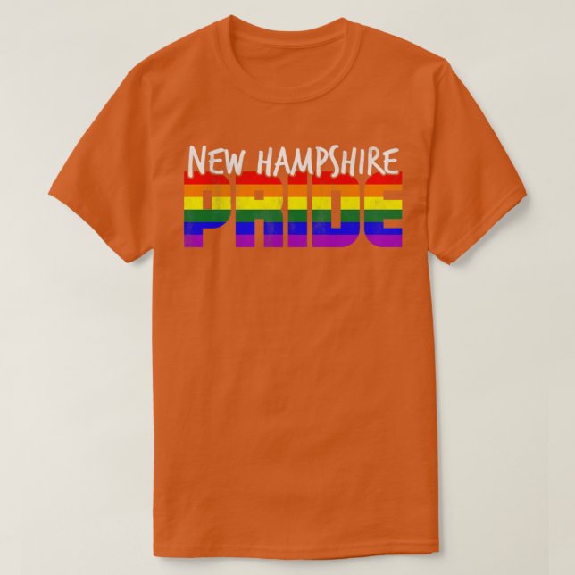 Camiseta Sinalizador LGBT do Orgulho de New Hampshire (Frente do Design)