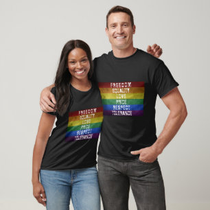 Camiseta Sinalizador LGBT Orgulho Moderno do Arco-Íris