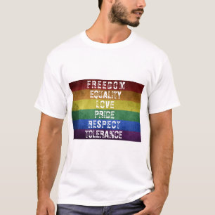 Camiseta Sinalizador LGBT Orgulho Moderno do Arco-Íris