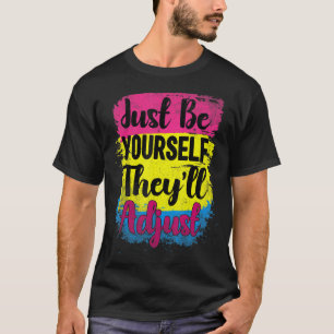 Camiseta Sinalizador Lgbt Pan Seja Você Mesmo Que Ajustem P