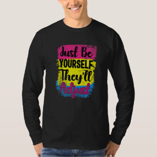 Camiseta Sinalizador Lgbt Pan Seja Você Mesmo Que Ajustem P