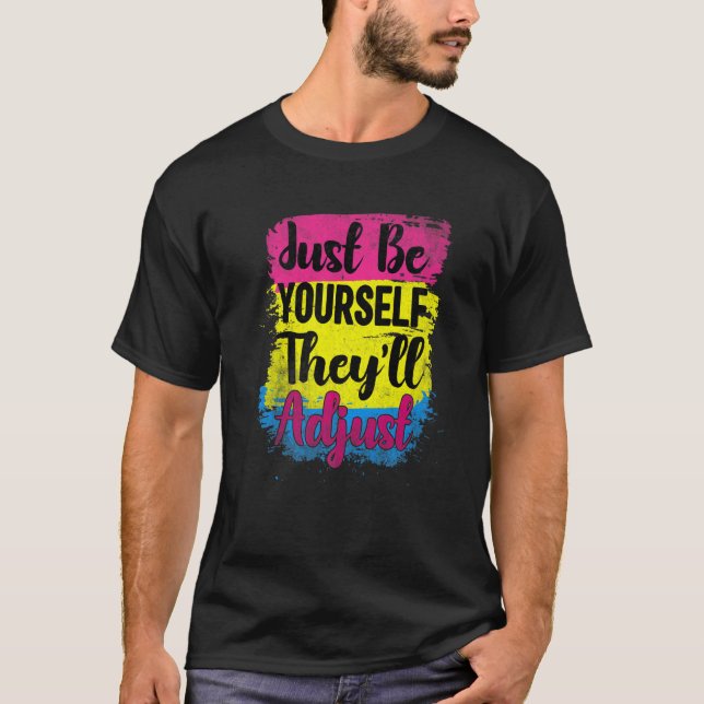 Camiseta Sinalizador Lgbt Pan Seja Você Mesmo Que Ajustem P (Frente)