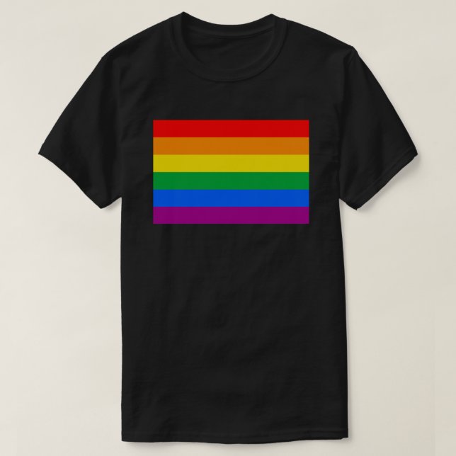 Camiseta Sinalizador LGBTQ+ Rainbow (Frente do Design)
