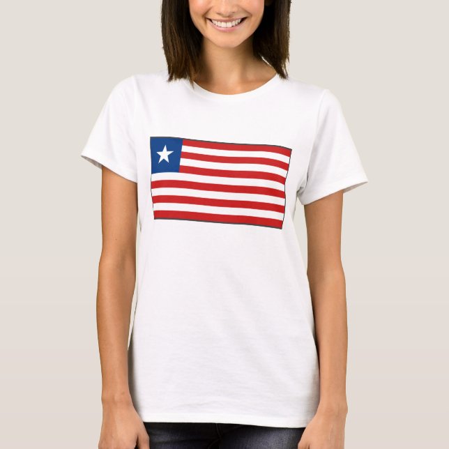 Camiseta Sinalizador Libéria x Mapa T-Shirt (Frente)