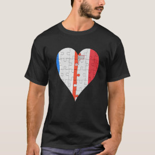 Camiseta Sinalizador maltês francês Heart