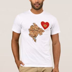 Camiseta Sinalizador Montenegro Heart and Map T-Shirt