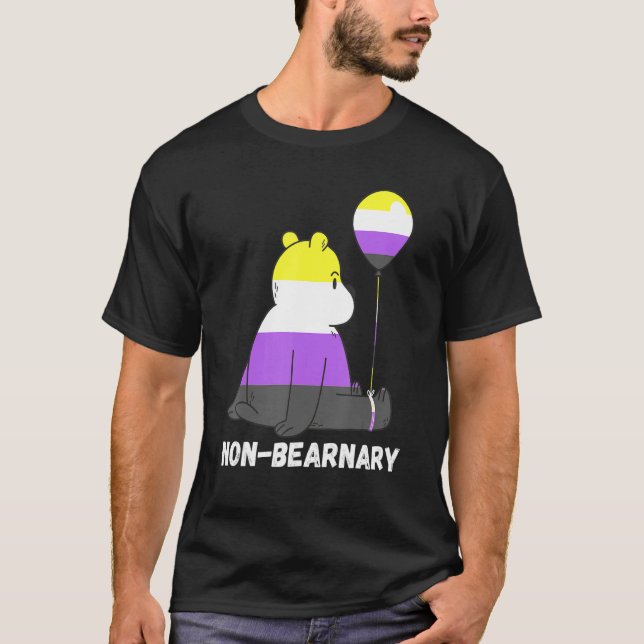 Camiseta Sinalizador Não Binário Ballon Lgbtq Não Binário (Frente)