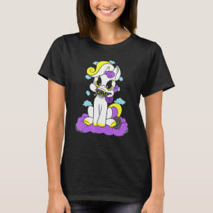Camiseta Sinalizador Não Binário de Cute Unicórn de Cute de