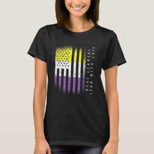 Camiseta Sinalizador Não Binário Enby Líderes Reais Lideram
