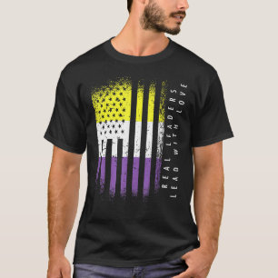 Camiseta Sinalizador Não Binário Enby Líderes Reais Lideram
