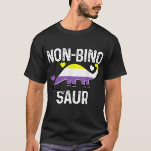 Camiseta Sinalizador Não Binário Sinalizador Não Binossauro