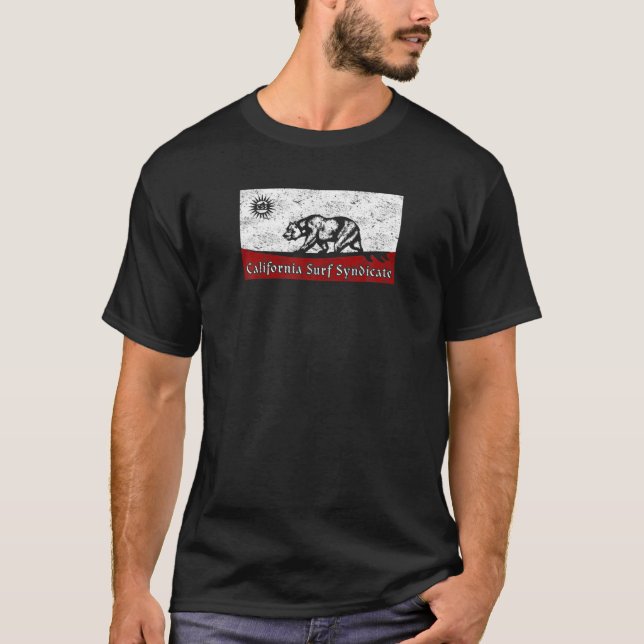 Camiseta Sinalizador Nativo do Surf Sindicado da Califórnia (Frente)