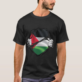 Camiseta Sinalizador negro das raízes puras da Palestina