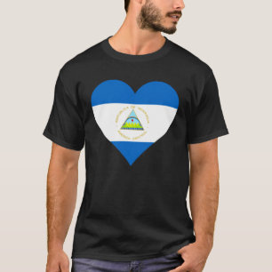 Camiseta Sinalizador Nicarágua Coração Nicarágua Amor Nicar