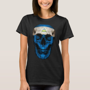 Camiseta Sinalizador Nicarágua crânio raízes ricas em Nicar