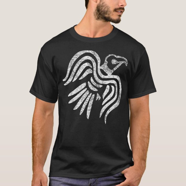 Camiseta Sinalizador Norse Raven Viking Sinalizador Escandi (Frente)
