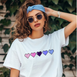 Camiseta Sinalizador Omnissexual Coração Pixel